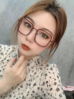 doubleG - G0455 Nearsighted Oversize lightweight Myopia Spectacles Glasses Everyday Use eyeglasses frame for women Blue Light Blocking Computer Reading/Gaming/TV/Phones