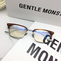 S-sunglasses New GM eyeware Cat Eye Mirrored Flat Lenses Street Fashion Metal Frame Women Sunglasses For HAVANA