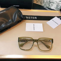 S-sunglasses Korean Style Rectangular Black Acetate Frame Anti Radiation Glasses For Loopy Women Oversized Shades for Women Glasses Frame Clear Lens Eyeglasses Elastic Temples Leg