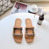 S-shoe R.O.V Womens Flat Sandals Slides Open Toe Slip On Shoes for Summer