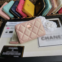 A-accessories NO.69271 7.5-11.5-2.5cm Small Wallet for Women PU Leather Leaf Pendant Card Holder Organizer Zipper Coin Purse