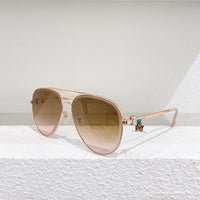 S-sunglasses Louis Vuitton High Qulity women's Round Metal Sunglasses Shades For Z1618E Female Ladies Brown Eyewear Women's Polarized Square Sunglasses Oversized Black Shades Flat Lens Male Female Fashion Driving Glasses