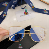 S-sunglasses Dior Anti-blue Light Men Computer Eyeglasses Double Frame For stellaire3 Fashion Square Metal Glasses For Stellaire3 Frame Classic Women Myopia Optics Eye Glasses Retro Eyeglass Big Square Flat Mirror Female