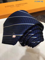A-accessories Louis Vuitton Men's Silk Tie and Pocket Square Woven Formal Tie Cufflink Set Solid Neckties