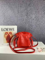 H-bag Loewe Women's Hammock Flamenco Knot Mini Bag Varsity Small Bag Leather Shoulder Bag Handbag