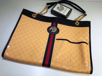 H-bag GUCCI HANDBAG Rajah large tote with NY Yankees patch size: 17"W x 14"L x 2.5"H Style:537219