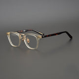 Japanese Handmade Designer Brand Eyeglasses Frames YELLOW Tortoise Men Acetate Myopia glasses Women Retro Square Eyewear