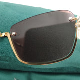 Hot 2023 New Small Fashion Semi-Rimless Sunglasses For Women Party Brand Designer Black Female Girl Ladies For Sun Glasses UV400