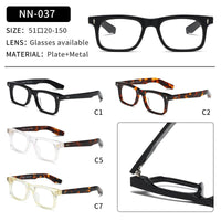 Jacques NN-037 Retro Vintage High Quality Men Women Glasses Frame  Rectangular Acetate myopia  prescription glasses
