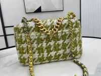 for CHANEL Fashion C brand Bag For Woman AS1161 B08887 NJ581 America Crossbody 19 LARGE HANDBAG Shoulder Messenger Corduroy Gold-Tone Silver-Tone & Ruthenium-Finish Metal Fuchsia