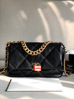 for CHANEL Fashion C brand Bag For Woman AS1161 B08887 NJ581 America Crossbody 19 LARGE HANDBAG Shoulder Messenger Corduroy Gold-Tone Silver-Tone & Ruthenium-Finish Metal Fuchsia