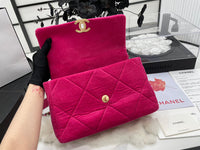 for CHANEL Fashion C brand Bag For Woman AS1161 B08887 NJ581 America Crossbody 19 LARGE HANDBAG Shoulder Messenger Corduroy Gold-Tone Silver-Tone & Ruthenium-Finish Metal Fuchsia