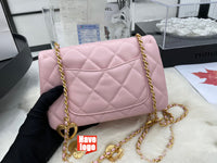 CHANEL Fashion C brand Bag For Woman AS3457 B08840 NJ523 America MINI FLAP BAG Shoulder Messenger Lambskin & Gold-Tone Metal Light Pink