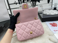 CHANEL Fashion C brand Bag For Woman AS3457 B08840 NJ523 America MINI FLAP BAG Shoulder Messenger Lambskin & Gold-Tone Metal Light Pink