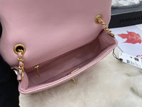 CHANEL Fashion C brand Bag For Woman AS3457 B08840 NJ523 America MINI FLAP BAG Shoulder Messenger Lambskin & Gold-Tone Metal Light Pink