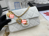CHANEL Fashion C brand Bag For Woman AS3457 B08840 NJ523 America MINI FLAP BAG Shoulder Messenger Lambskin & Gold-Tone Metal Light Pink