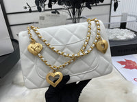 CHANEL Fashion C brand Bag For Woman AS3457 B08840 NJ523 America MINI FLAP BAG Shoulder Messenger Lambskin & Gold-Tone Metal Light Pink