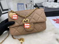 CHANEL Fashion C brand Bag For Woman AS3457 B08840 NJ523 America MINI FLAP BAG Shoulder Messenger Lambskin & Gold-Tone Metal Light Pink
