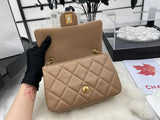 CHANEL Fashion C brand Bag For Woman AS3457 B08840 NJ523 America MINI FLAP BAG Shoulder Messenger Lambskin & Gold-Tone Metal Light Pink