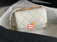 CHANEL Fashion C brand Bag For Woman AS3240 B08012 10601 America Crossbody SMALL FLAP BAG Messenger Lambskin Strass & Gold-Tone Metal White