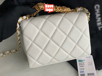 CHANEL Fashion C brand Bag For Woman AS3240 B08012 10601 America Crossbody SMALL FLAP BAG Messenger Lambskin Strass & Gold-Tone Metal White