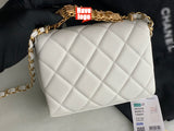 CHANEL Fashion C brand Bag For Woman AS3240 B08012 10601 America Crossbody SMALL FLAP BAG Messenger Lambskin Strass & Gold-Tone Metal White