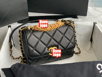 CHANEL Fashion C brand Bag For Woman AS3240 B08012 10601 America Crossbody SMALL FLAP BAG Messenger Lambskin Strass & Gold-Tone Metal White