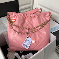 FOR CHANEL Fashion C brand Bag For Woman AS3260 B08872 10601 America 22 SMALL HANDBAG Shoulder Messenger Calfskin & Silver-Tone Metal White
