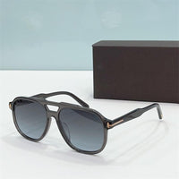 Tom For Vip Luxury Brands Polit Double Bridge FT0753 Sunglasses  Famous Brand Luxury Designer Retro Men Sunglasses