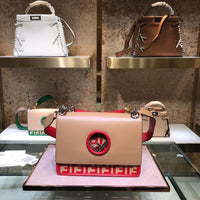 H-bag Fendi KAN I F Brown leather bag