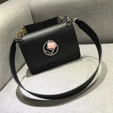 H-bag Fendi KAN I F Black leather bag