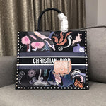 H-bag Dior BOOK TOTE BAG IN EMBROIDERED CANVAS 42x32x15cm