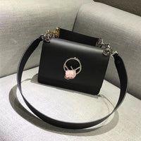 H-bag Fendi KAN I F Black leather bag