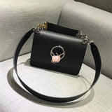 H-bag Fendi KAN I F Black leather bag