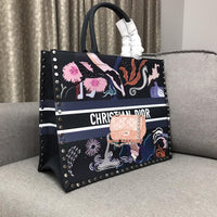 H-bag Dior BOOK TOTE BAG IN EMBROIDERED CANVAS 42x32x15cm