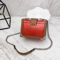 H-bag Prada Cahier studded leather bag NO.1BD045 SIZE:20×14×8.5cm