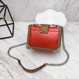H-bag Prada Cahier studded leather bag NO.1BD045 SIZE:20×14×8.5cm