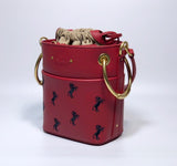 H-bag CHLOÉ Mini Roy bucket bag in smooth calfskin with "little horses" embroidery 20×17×7.5cm NO.63073a