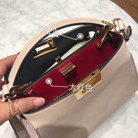 H-bag Fendi PEEKABOO ESSENTIALLY Blue leather bag  27cm NO.8BN302