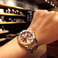 W-watch R.o.l.e.x Mens Watches Fashion Waterproof Analog Quartz Wrist Watch Luxury Business Dress Watch Yacht-Master 37 Oyster, 37 mm, Oystersteel and Everose