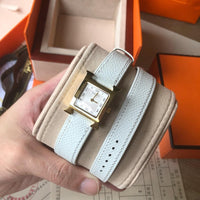 W-watch h.e.r.m.e.s Heure H watch, 21 x 21 mm White-lacquered steel watch, white-lacquered dial