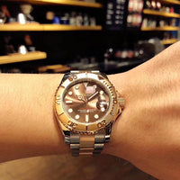 W-watch R.o.l.e.x Mens Watches Fashion Waterproof Analog Quartz Wrist Watch Luxury Business Dress Watch Yacht-Master 37 Oyster, 37 mm, Oystersteel and Everose