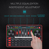 E-electronic XINPU Tenlamp G3 Mixer Sound Card Set Live Broadcast Equipment Recording Studio Equipment for Smartphone Computer Handheld Wheat Black
