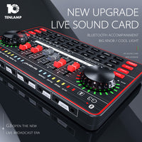 E-electronic XINPU Tenlamp G3 Mixer Sound Card Set Live Broadcast Equipment Recording Studio Equipment for Smartphone Computer Handheld Wheat Black