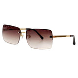 2023 New Half-Frame Rectangular Sunglasses Ladies Retro Design Ladies Gradient Lens Sunglasses Fashion Summer New