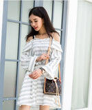 L-package 18-12-18cm Drawstring Bucket Bag for Women Cowhide Leather Crossbody Purse Shoulder Bag