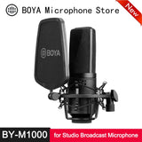 E-electronic XINPU New BOYA BY-M1000 Condenser Microphone Large Diaphragm 3 Polar Patterns for Singer Songwriter Podcaster Voiceover Artist Studio Mic