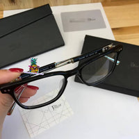 S-sunglasses New Dior CD0362 Women's Plastic Brown Half Frame Eyeglass Frames Glasses