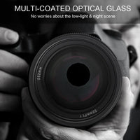 E-Electronic Kamlan lens 50mm F1.1 APS-C Large Aperture Manual Focus Lens Standard Fixed Focus APS-C Frame Mirrorless Lens Cameras lentille Camera Lens For Canon EOS-M NEX Fuji X M4/3 Cameras