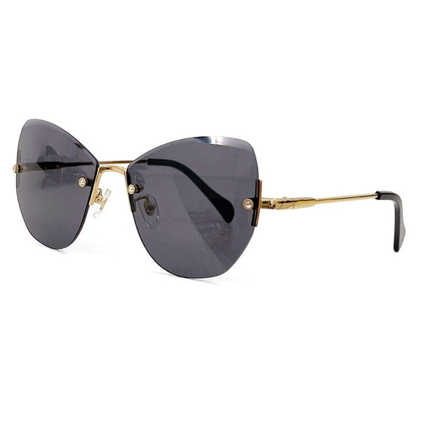 Fashion Rimless  Sunglasses Woman Brand Designer Vintage Square Sun Glasses Female Big Frame Gradient Shades Oculos De Sol